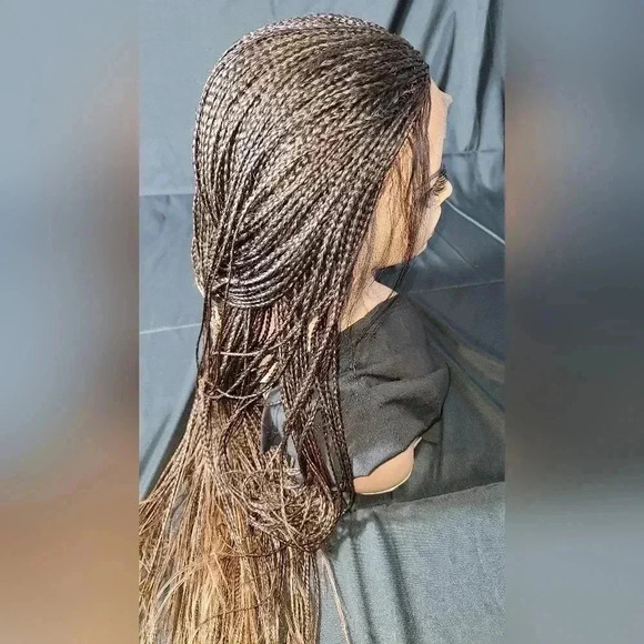 Braided wigs 100% handmade, long wig , ombre wig, box braids with cornro… - Picture 10 of 16